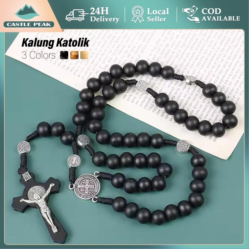 Set Pernikahan Katolik Eksklusif - Termasuk Kalung Rosario, Gelang Couple & Cincin Salib Tahan Karat