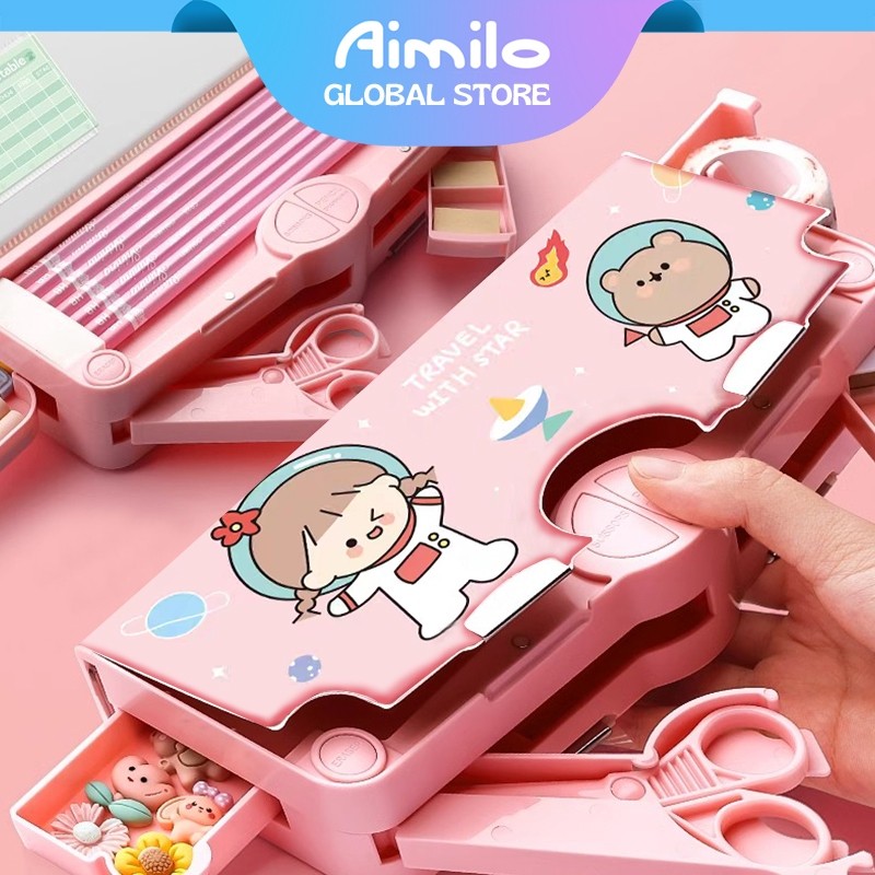 

READY READY Aimilo Kotak Pensil Aesthetic Tempat Pensil Anak Perempuan Waterproof Kotak Pensil Anak Laki Laki Alat Tulis Sekolah High Quality High Quality
