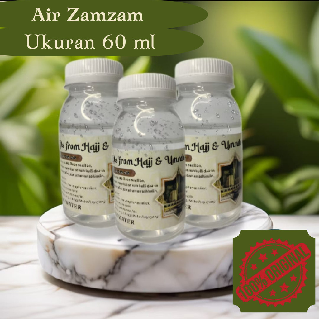 

AIR ZAM ZAM KEMASAN BOTOL 60ML 100% ORIGINAL Air Zamzam Asli Tanpa Campuran