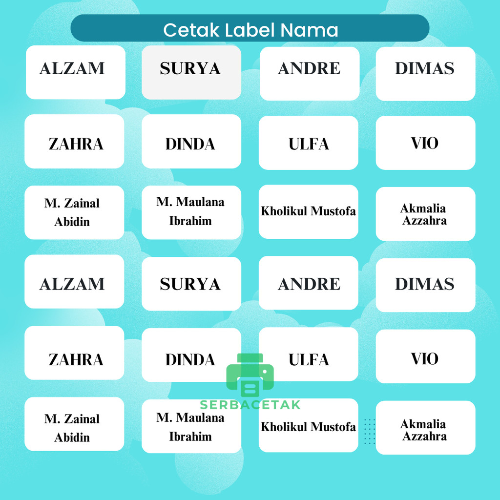 

[TERMURAH] CETAK LABEL NAMA UNDANGAN 103 POLOS