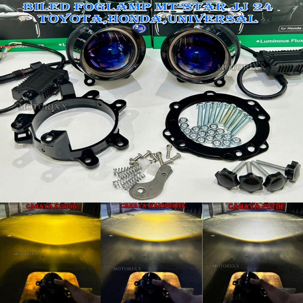 Biled foglamp mt-star 50 watt bluelens 3 warna foglamp all weather mt-star biled foglamp mobil 3 inc