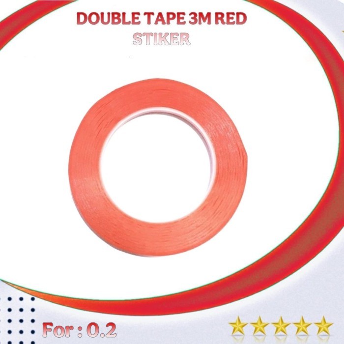 

tools stiker red double tape 3m (0.2/0.3/0.5) original new