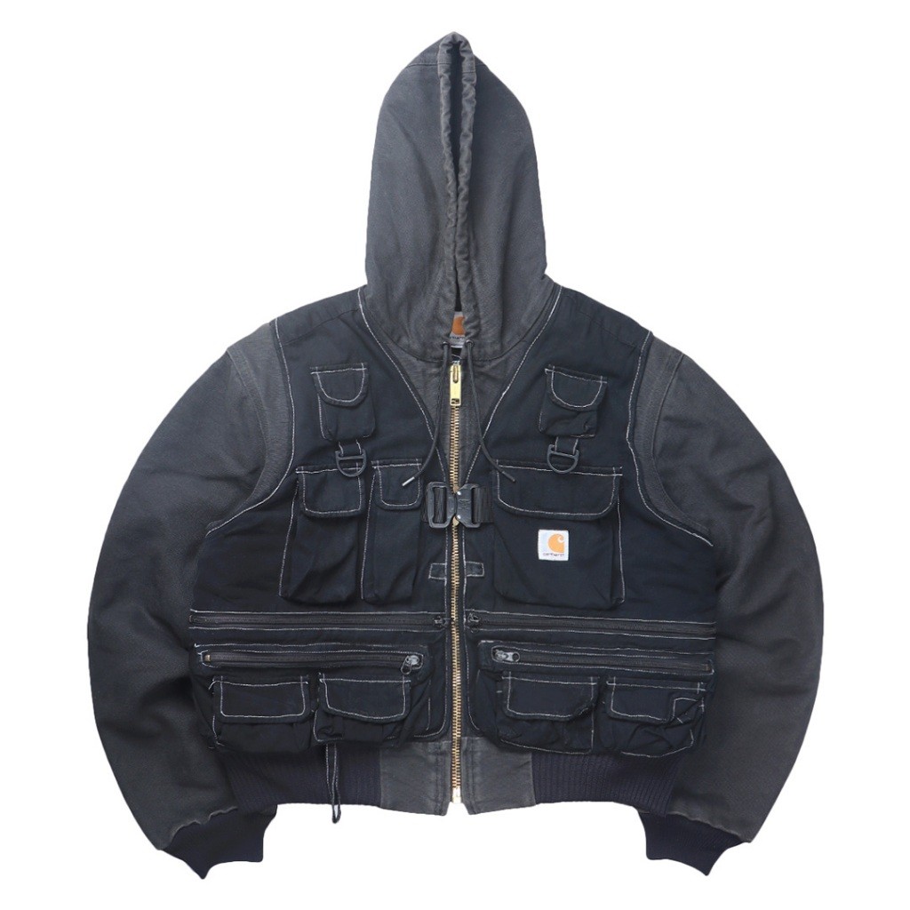 Reworked Vintage Carhartt Active J130BLK Tactical Hoodie