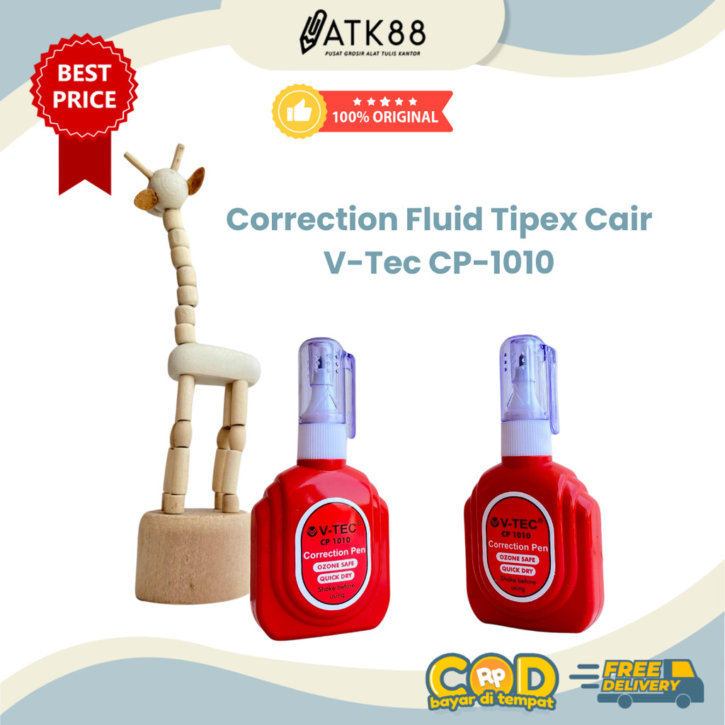 

[ATK88] Tip-Ex Penghapus Cair / Correction Pen Fluid V-tec CP-1010