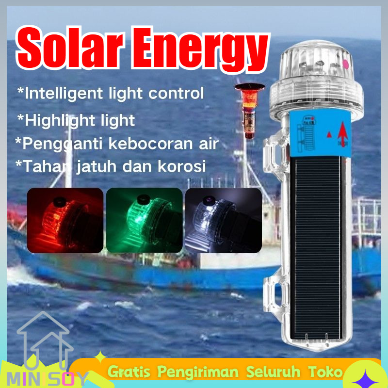 [COD] Lampu Torpedo Bertenaga Surya / Lampu Sorot Web Sinyal / Lampu Peringatan Perahu Nelayan Laut 