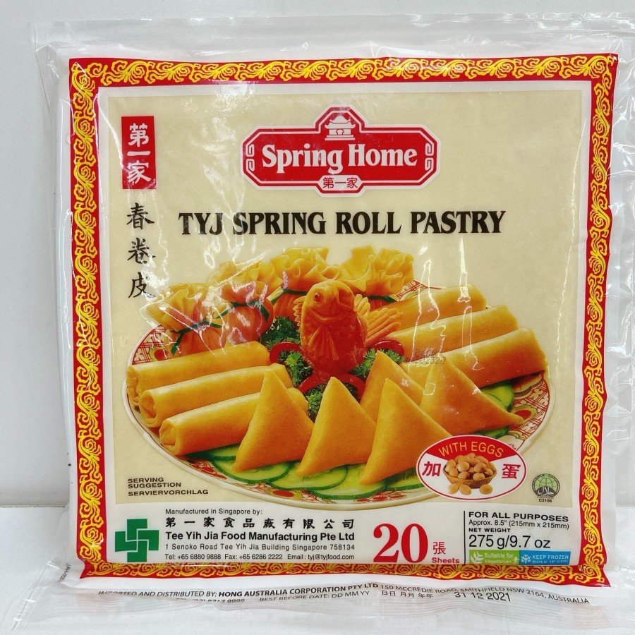 

Terlaris TYJ Spring Roll Pastry 8,5" / Kulit Lumpia - 275Gr
