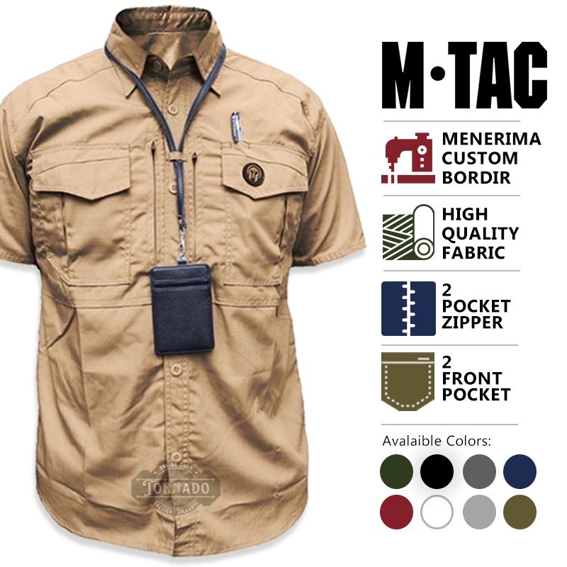 promo Baju Tactical Lengan Pendek MTAC Ripstop Kemeja PDH PDL Kerja Lapangan Outdoor