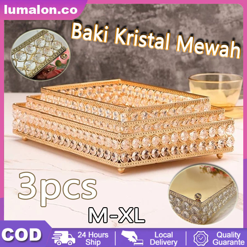 COD baki manik-manik kristal emas baki kristal baki kaca baki kaca penyimpanan