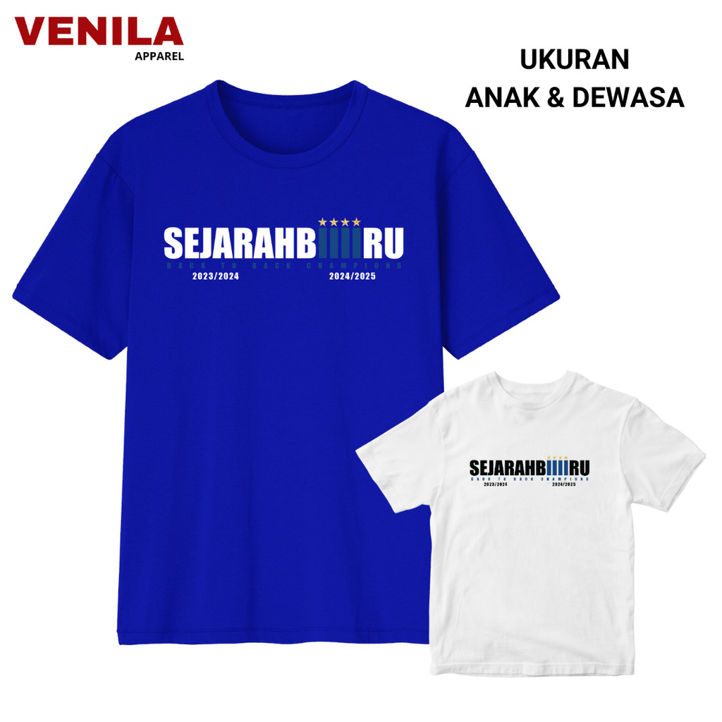 BAJU PERSIB ANAK KELUARGA DEWASA 2025 / KAOS SEJARAH BIRU PERSIB JUMBO BIG SIZE