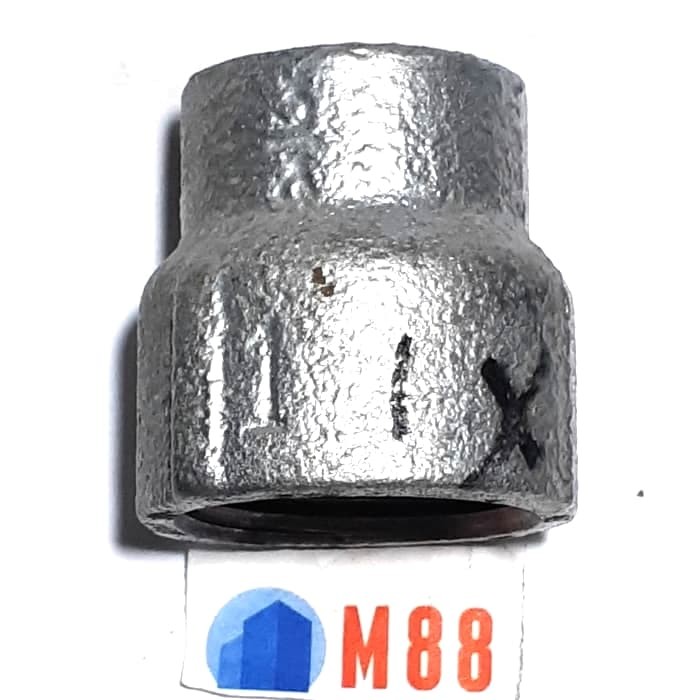 Vlok Sok 1 x 3/4 inch Galvanis - Reducer Increaser Flok Sok Besi - 1 x 0.75 inch