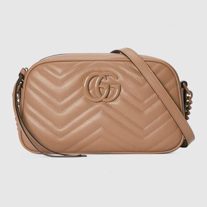 Pre Order GG Marmont Quilted Shoulder Bag 447632 24x13x7 cm - Tas Bahu Wanita Kulit Asli Dengan Doub