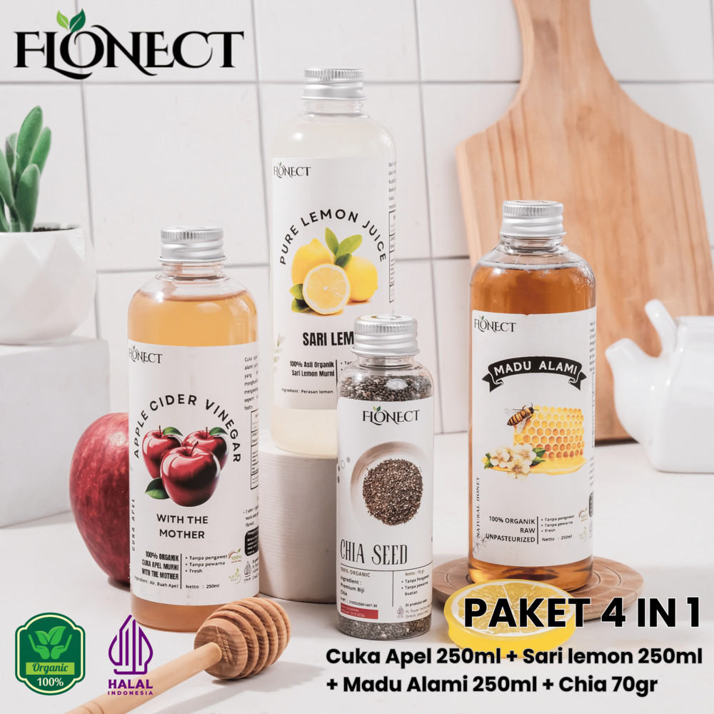 

Sehat Paket 4 in 1 Madu Alami, Sari Lemon, Chia Seed, Cuka Apel