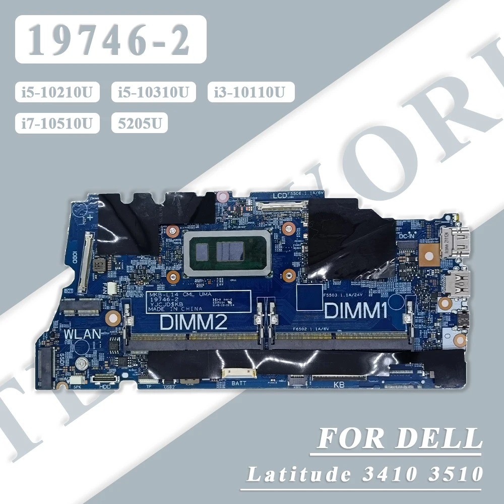 Laptop Motherboard For Dell Latitude 3410 3510 With 5205U i3/i5/i7 CPU 0MYG77 04KXP3 0KW9T3 Notebook