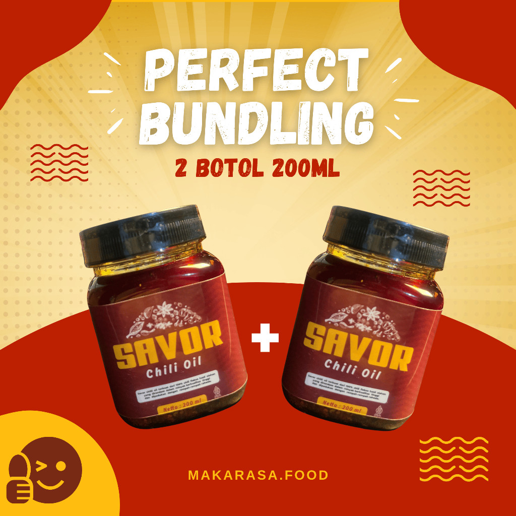 

PAKET BUNDLING CHILI OIL 200 ml - SAMBAL CABAI & MINYAK | SAVOR CHILI OIL REMPAH MAKARASA - 2 Botol