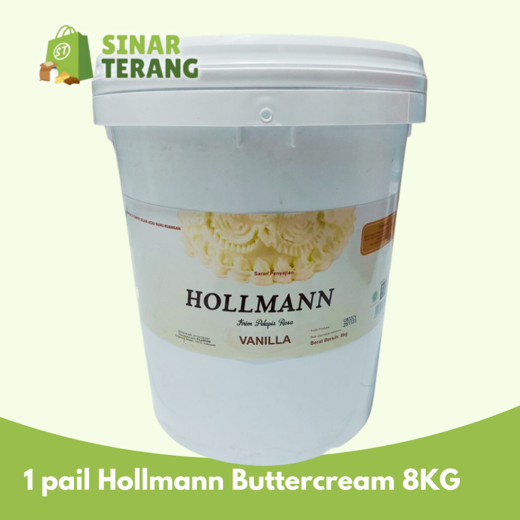 

1 EMBER Hollmann Buttercream 8kg pail / hollman butter cream original vanilla 8 KG