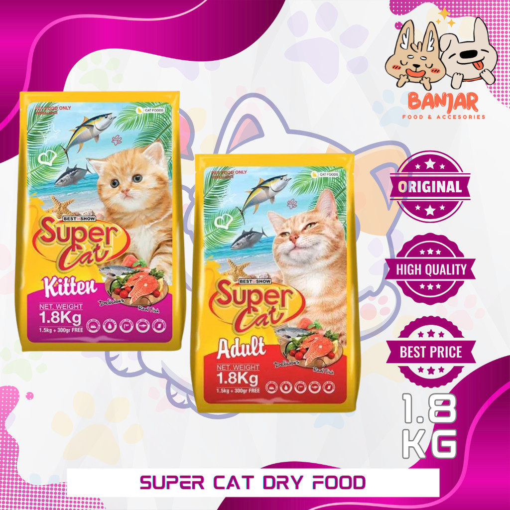 Super Cat Dry Food 1.8kg kitten & adult - Adult