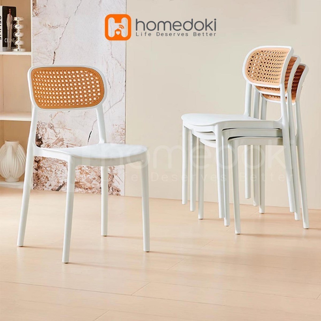 Homedoki Kursi Plastik / Kursi Makan / Kursi Kopi / Kursi Teras / Kursi Kopi Outdoor / Kursi Teras M