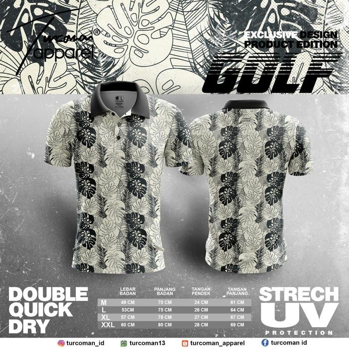 Kaos Golf Pria Dry fit – Lengan Pendek, Anti UV, Full Printing