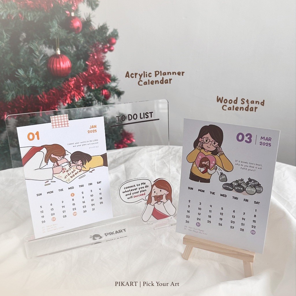

Acrylic Christian Calendar Planner 2025 | Kalender Meja Aesthetic 2024 ala Korea | Calendar Unik Wall Planner Acrylic Monthly Agenda Weekly Planner