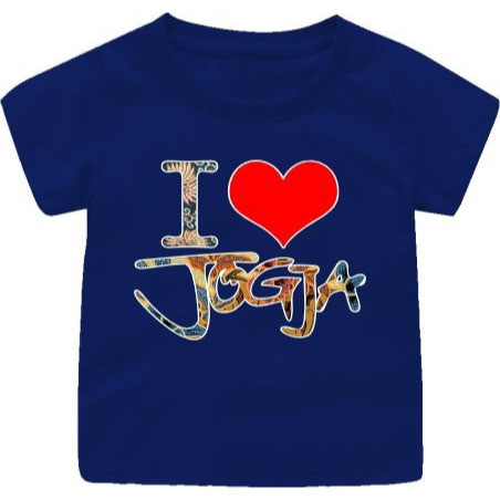 Baju kaos Atasan I Love Place Jogja Anak Cowok/Cewek 1-12TAHUN