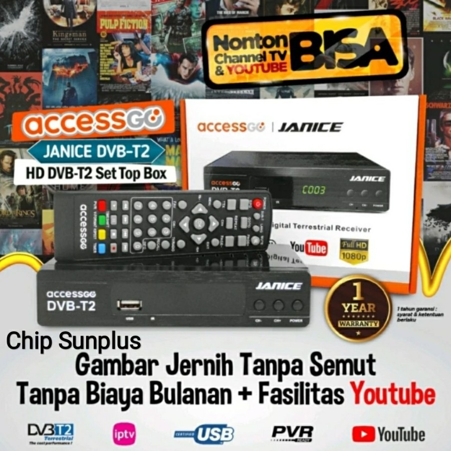 STB Set Top Box Penerima Signal TV Digital Receiver ACCESSGO JANICE
