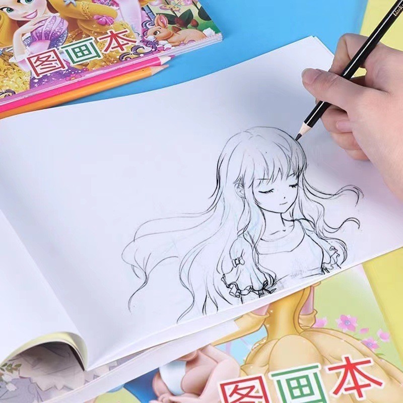 

JHM Buku Gambar Anak Karakter Isi 20 Lembar Drawing Book Anak B5 Tebal Tidak Tembus Kertas Gambar Mewarnai Robot Animasi PaintingBook Princess