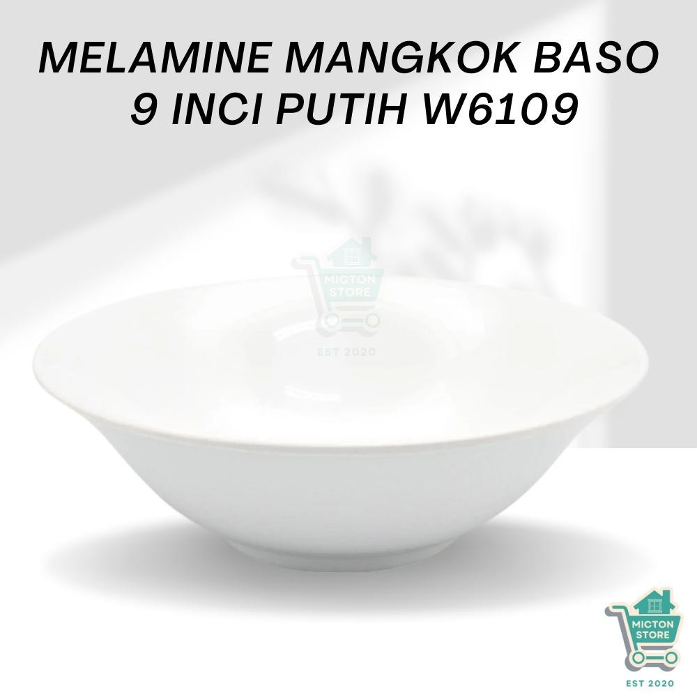 TOPTON Premium Mangkok Baso 9 Inch W6109 Wadah Bakso Mangkok Cekung Bakso Mangkok Anti Pecah Mangkok