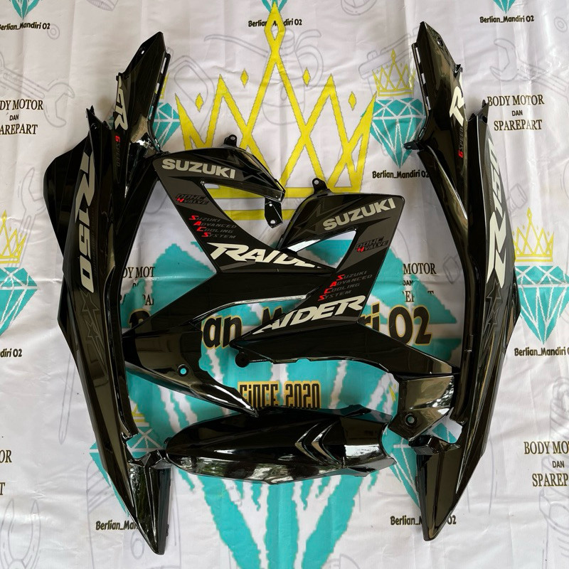 COVER BODY SATRIA FU FACELIFT BAGIAN HALUS SAYAP BODY REKSIL HITAM BIRU GP 2013 2014 2015 PLUS STRIP