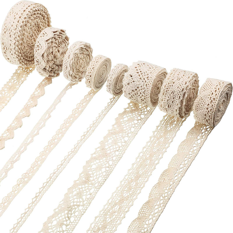

1/5M Vintage Ribbon Cotton Lace Trim Ribbon Craft Lace Crochet Sewing Lace Fabric DIY Gift Wrapping Wedding Scrapbooking Decor