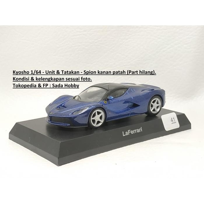 Kyosho Diecast Skala 1/64 Ferrari LaFerrari Biru Minus