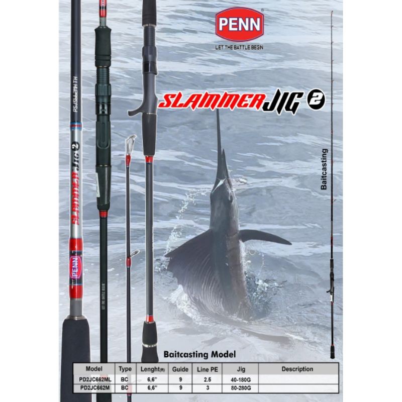 Joran OH Penn Slammer Jig 2 662ML 662M | Joran Overhead | Joran Jigging | Joran Baitcasting | Joran 