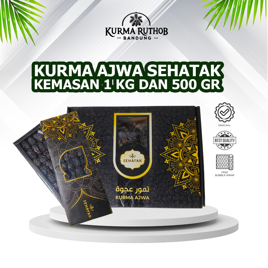 

KURMA AJWA MADINAH KEMASAN 500GR DAN 1KG PREMIUM / KURMA NABI SUPER ASLI MADINAH
