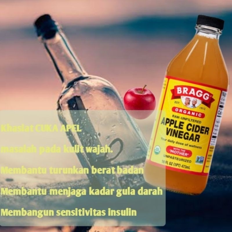 

BRAGG Organic Apple Cider Vinegar ( Cuka Apel ) 473 ml,946 ml