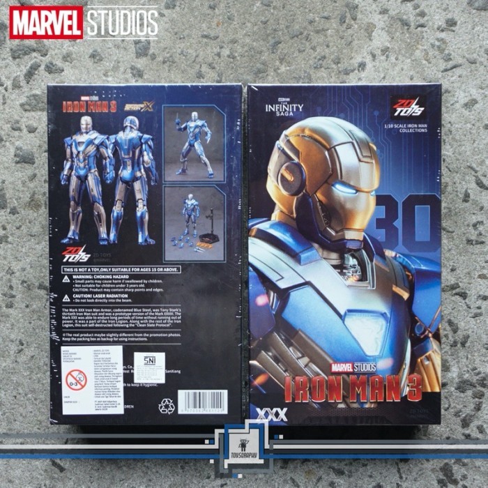 ZD Toys IRON MAN Mark 30 Blue Steel Ironman 3 Marvel Legends Figure