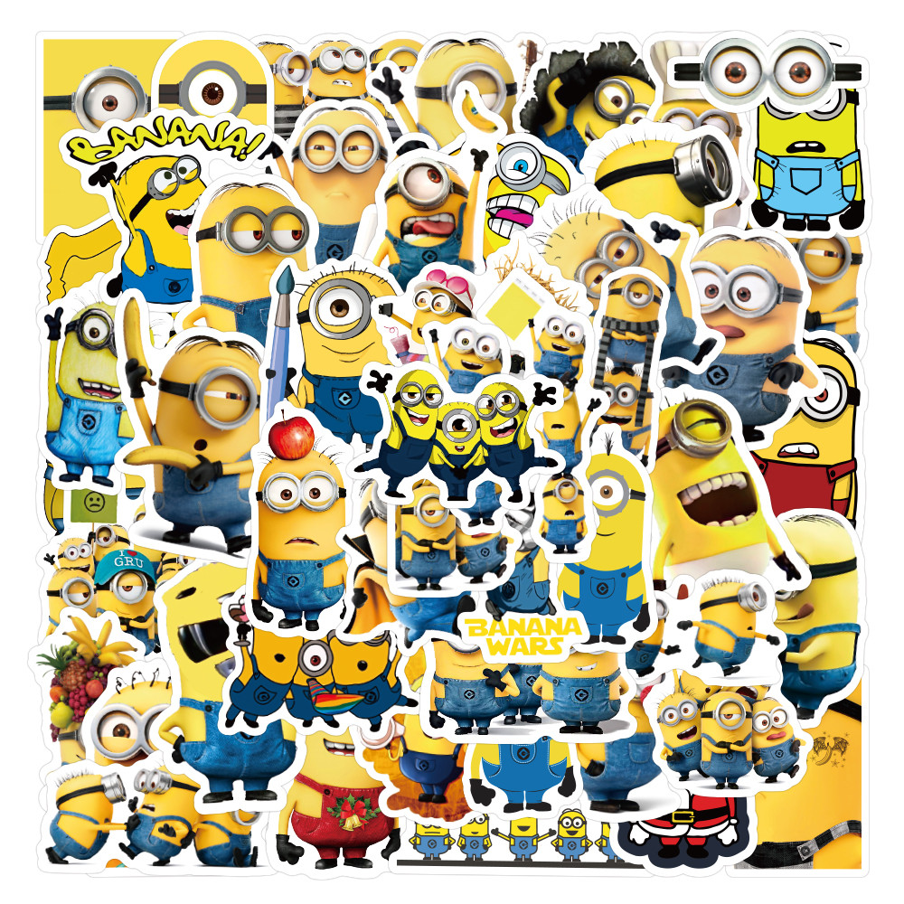 

50pcs Cute Cartoon Minions Stickers toy Waterproof Skateboard Luggage Guitar Laptop Funny Graffiti Sticker Kid Classic Toys
