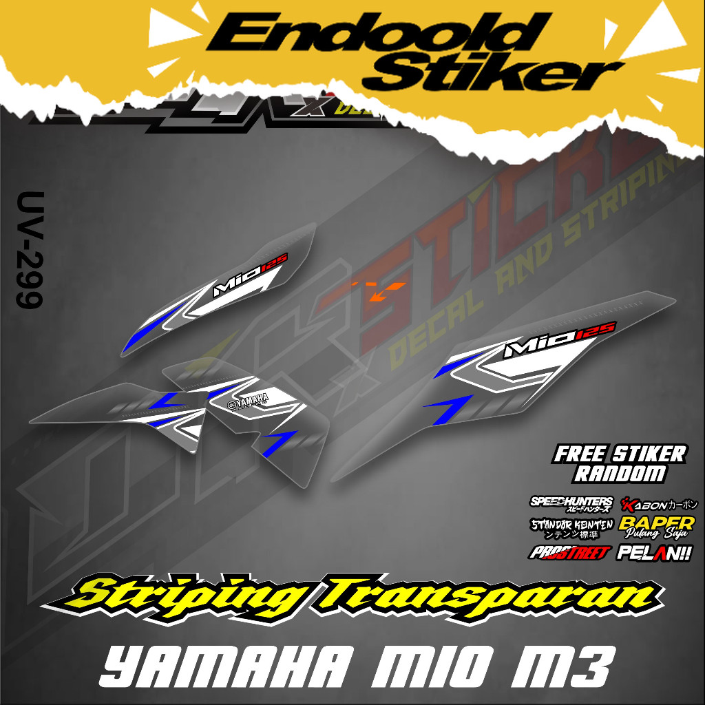 Transparan Mio M3 Striping  List Variasi Semifull Motor Mio M3