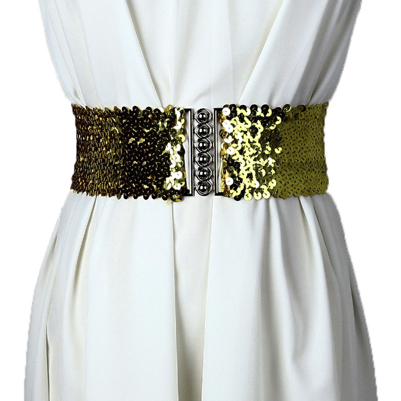 MLKU Ikat Pinggang Elastis Wanita Gemerlap Belt Payet Ikat Pinggang Wanita Belt Payet Belt Dress