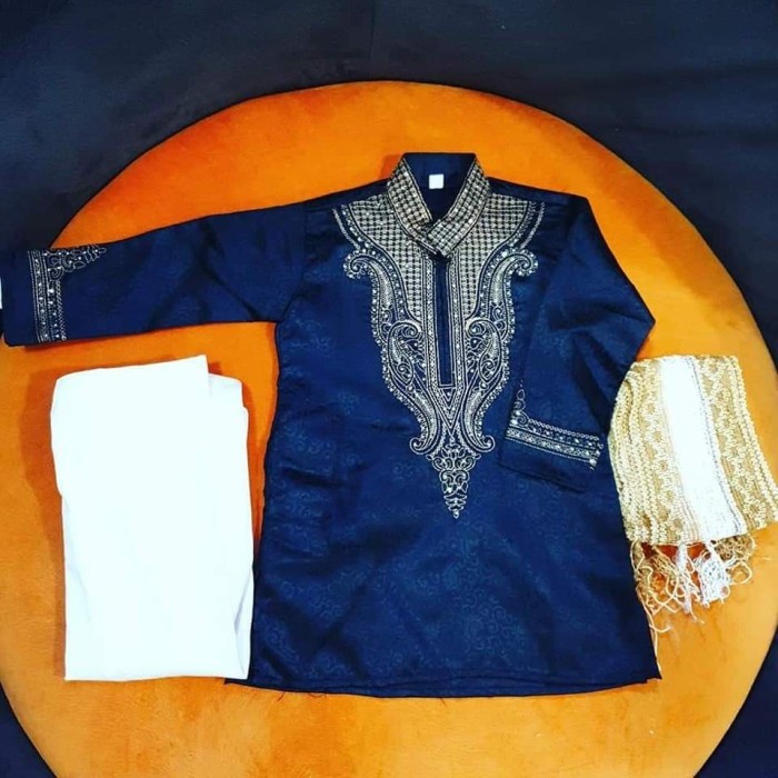 ✨Walhimura✨ -TERBARU Baju India Anak Laki Ori Navy