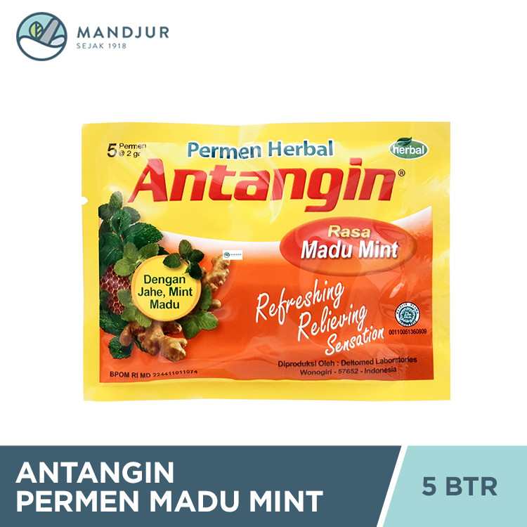 

Permen Antangin Madu Mint Sachet 5 Butir - Permen Herbal Pelega Tenggorokan