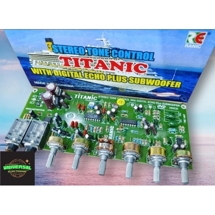 Kit Tone Control Aktif Stereo mic echo + subwoofer IC JRC4558 Termurah COD