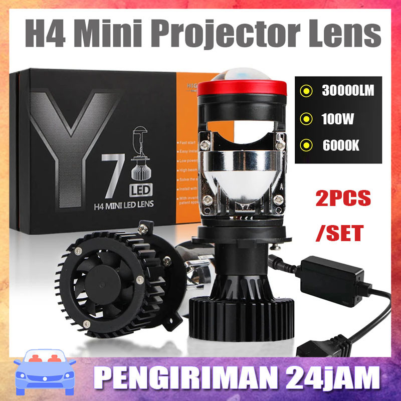 Y7D LAMPU LED MOBIL MOTOR H4 MINI PROJEKTOR PROJIE Y7D ORIGINAL SUPER TERANG