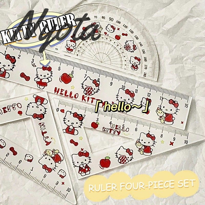 

【Nyota1】Penggaris Akrilik Sanrio Set 4 buah Penggaris Segitiga Hati Gadis Kreatif Penggaris Gambar Kartun
