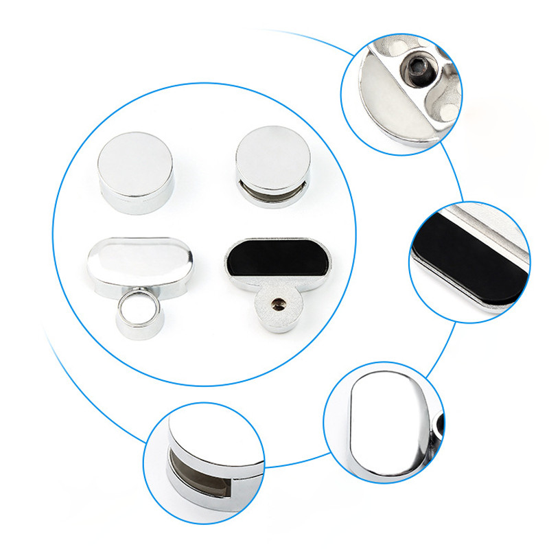 4pcs Penjepit Kaca Dinding/Klip Penjepit Cermin Kaca/Klem Jepit Kaca Cermin / Klem Jepit Kac