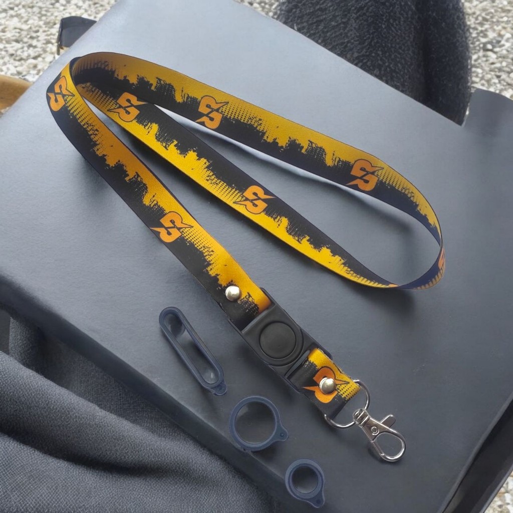 

Lanyard 2 Cm Motif RRQ YELLOW Name Tag Bonus 3 Karet