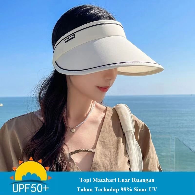 [✅GROSIR] (DK0311) Topi Matahari Wanita Kekinian - Stylish, Bisa Dilipat, Hijab-Friendly, Melindungi