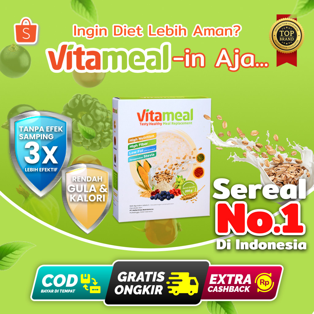 

TERMURAH Sereal Multigrain Vitameal Pengganti Makan Rendah Gula Menagatasi Diabetes dan Gerd AMPUH