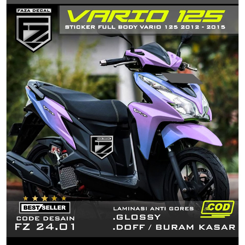 DECAL STIKER VARIO 125 OLD/LAMA FULL BODY GRADASI TERBARU - STICKER VARIASI VARIO 125 2012 2013 2014