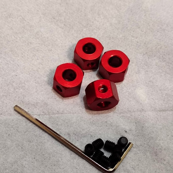 Hex adapter pelek 5mm ke 12mm RC MN WPL - Hitam