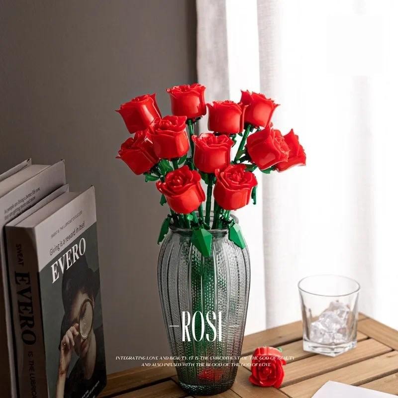 

Eternal Flower Rose Building Block Toy Compatible with LEGO Assembly Decoration Girl Valentine's Day Teacher's Day Gift