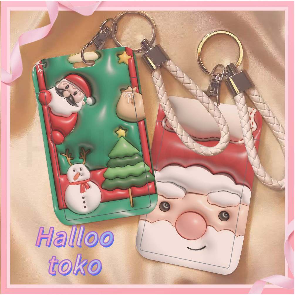 

ID CARD HOLDER MOTIF KAWAII TEMPAT KARTU PHOTOCARD PHOTO CARD Pelindung + Tali, Dengan kedatangan Natal, datanglah Santa Claus